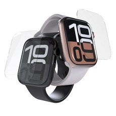 zeroskin 9H 全覆蓋鋼化玻璃螢幕保護貼 42mm 2入組, 1套, 透明