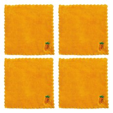 PEONIST 刺繡迷你抹布廚房抹布, 4個, 黃色