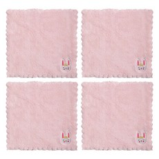 피어니스트 자수 미니 행주 주방 걸레, 핑크, 4개