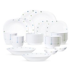 Bacile 歐風洋甘菊10人份家居碗盤40件組, 8種, 1套, 白色