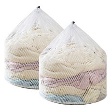 BringN 大容量福袋造型洗衣袋 粗網眼 40 x 50 cm, 白色, 2個