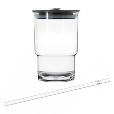 내열 원캡 보라보라 텀블러 + 캡 + 마개 + 트라이탄빨대 세트, 블랙 + 블랙, 473ml, 1세트