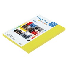 종이문화 프린트 프로 얇은 칼라복사지 No 08 브라이트옐로우 120g, 80개, A3