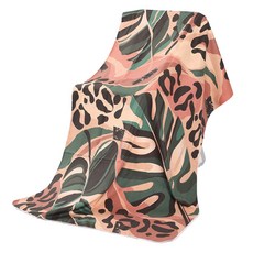 Allode 便攜式圖案柔軟瑜珈巾, 1個, 13 紅色豹紋葉