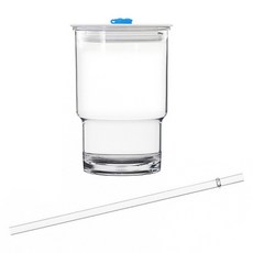 내열 원캡 보라보라 텀블러 + 캡 + 마개 + 트라이탄빨대 세트, 화이트 + 블루, 473ml, 1세트