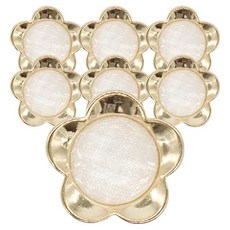 Button King 東大門鈕扣王 花朵珍珠寶石鈕扣 27mm, 白色G, 7個