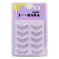 아이하라 쁘띠업 일체형 인조 속눈썹 721 2p 5쌍, 블랙, 1개