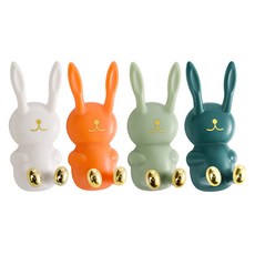 MONACO OLIVE 兔子牙刷架多功能掛架4件組, 1套, 深綠色 + 薄荷色 + 橘色 + 白色