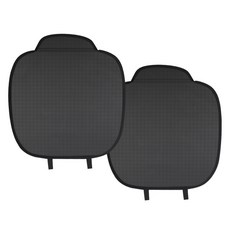지엠지모터스 자동차 시트 보호 차량용 퀼팅 가죽 타공시트 커버 방석, 블랙, 2개