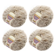 Nutria 人造貂毛 編織毛線, 20 淺米色