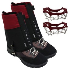 LIBERO 鍊條13峰冰爪+短緊身褲組, 紫色(冰爪)、酒色(口角)