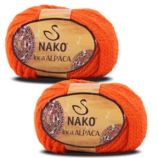 NAKO Nitte Inca 羊駝毛線 50g, 2個, 6344 橘色