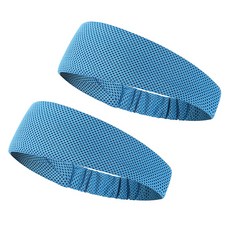 씨에스소울 스포츠 땀 흡수 쿨링 헤어밴드, 블루, 2개