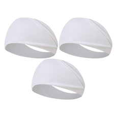 씨에스소울 스포츠 와이드 땀 흡수 헤어 밴드, 화이트, 3개