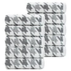 CLAUMAN 單色格紋 高級飯店毛巾 170g 30支紗, 千鳥格, 10個