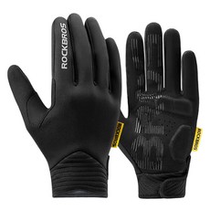 ROCKBROS 洛克兄弟 智慧型手機觸控刷毛運動手套 雙手組 MT025-1, 黑色, 1套