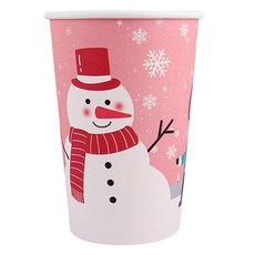 The Pack Company 聖誕外帶紙杯 380ml 雪人, 50個, 1入