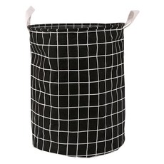 B2WIN 多用途洗衣籃, 黑色格紋, 36 x 42 cm, 1個