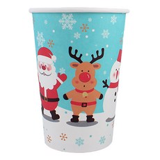 종이마을 크리스마스 테이크 아웃 종이컵 380ml 산타와프렌즈, 50개