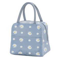 雛菊印花保溫保冷袋, 天藍色, 1個