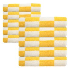 Cotton Harmony 圖案毛巾 200g 40支 精梳棉, 棋盤格 金黃色, 10個