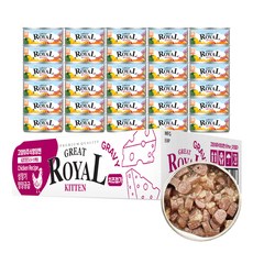 프리미엄로얄 키튼 그레이트 치즈 그레이비 주식캔, 닭, 60g, 30개