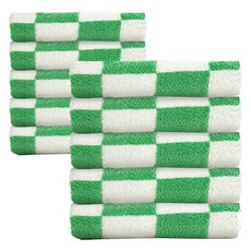 Cotton Harmony 圖案毛巾 200g 40支精梳棉, 棋盤格森林綠, 10個