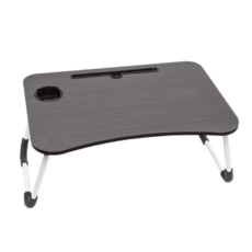 B2WIN 高級床上托盤 弧形卡槽 杯架 防滑, 黑色