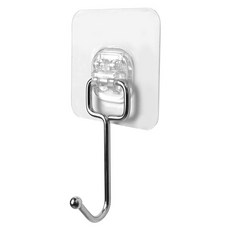 올지 3세대 무타공 30kg 접착식 초강력 탈부착 스텐 후크 1중 고리, 실버, 1개