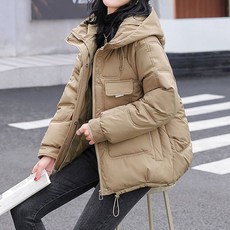 Elsso 女款基本款連帽羽絨棉質夾克
