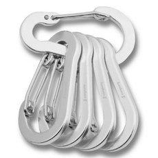 아웃도어 고강도 알루미늄 만능 카라비너, 실버, 5개