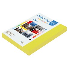 종이문화 프린트프로 얇은 칼라복사지 120g No 08 브라이트옐로우, 160개, A5