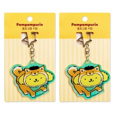 케이제이잡화점 폼폼푸린 홀로그램 키링 B 동물, 혼합색상, 2개
