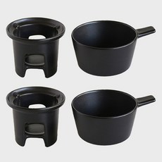 MEISTER HAND Ma Maison Tools 醬汁鍋 2件 + 保溫座 2件 套組, 1套, 黑色