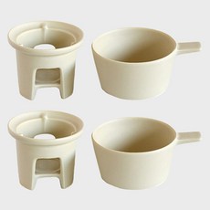 MEISTER HAND Ma Maison Tools 醬汁鍋 2件 + 保溫座 2件 套組, 1套, 米色