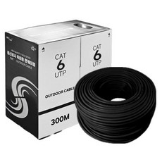 LAN Star 戶外 UTP CAT6 HDPE 24AWG 300M 網路線 LS-C6OD300, 黑色, 1個