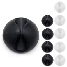 엔더 USB 충전 케이블 선정리 홀더 클립 1구 2종 x 5p 세트, MIX(블랙 + 화이트), 1세트