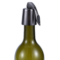 Living On 不鏽鋼紅酒真空塞, 黑色, 1個