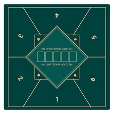 方形德州撲克牌用橡膠桌布遊戲墊7 110*110cm, 綠色, 1個