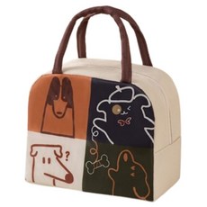 王者之路 優質鋁箔輕便保溫便當袋, 沉思小狗, 1個