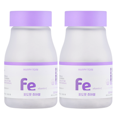 HappyTori Aittonchew優質咀嚼片兒童鐵質補充劑 葡萄口味, 2個, 60錠
