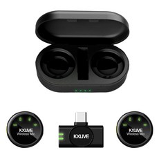 디키트 듀얼 무선 핀마이크 KX 라이브, KX820, 블랙