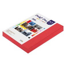 종이문화 프린트프로 두꺼운 칼라복사지 No 29 레드 205g, 100개, A5