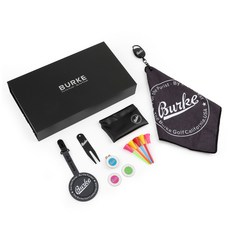 BURKE 高爾夫高級禮品球巾 + 推桿套固定夾 + 果嶺叉 + 球標 + 高爾夫球釘套組, 1套, 混合顏色
