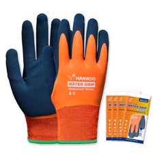 HANWOO 乳膠塗層 Water Grip 冬季防水手套 雙手配戴組, 5套, 混合顏色