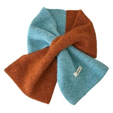 데이닉 BOOM PLAN 스포츠 니트 배색 머플러, 오렌지, 1개