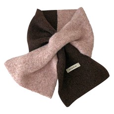 데이닉 BOOM PLAN 스포츠 니트 배색 머플러, 핑크, 1개