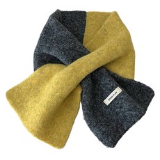 데이닉 BOOM PLAN 스포츠 니트 배색 머플러, 옐로, 1개