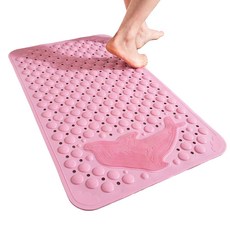 Monde Spot 浴室防滑海豚洗腳矽膠防滑淋浴墊 35 x 70 cm RB20791, 1個, 粉紅色