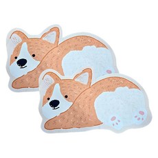 뷰레이터닷컴 강아지 규조토 발매트 2p, 피치 웰시코기